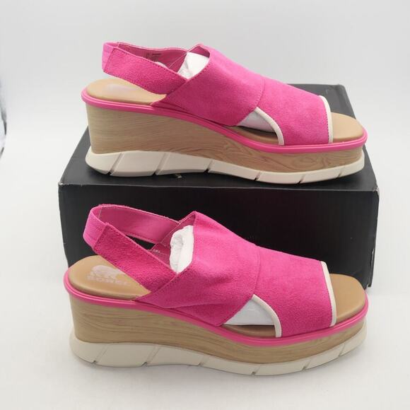 NEW Sorel Women's 11 Joanie III Slingback Platform Strap Sandals Fuschia Pink - Picture 4 of 9